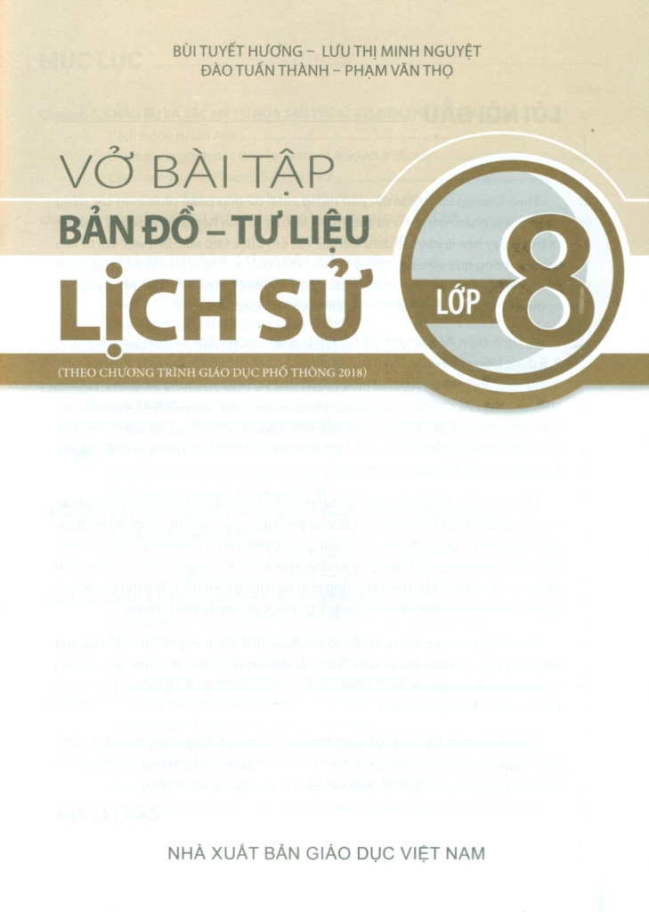 VỞ BÀI TẬP BẢN ĐỒ, TƯ LIỆU LỊCH SỬ LỚP 8 (Theo chương trình GDPT 2018)